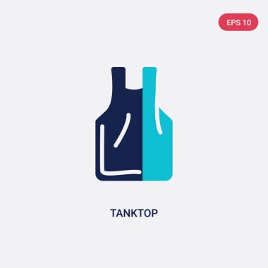 giysi kavramından iki renkli tanktop vektör simgesi. izole blu