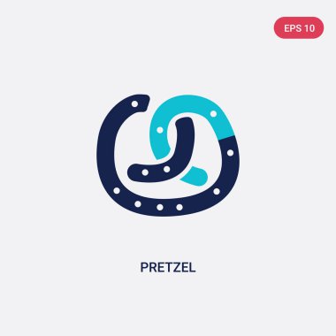 gıda kavramından iki renkli simit vektör simgesi. izole mavi p