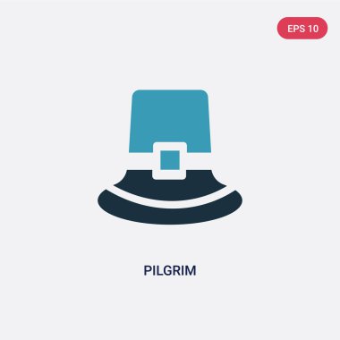 şükran kavramından iki renk hacı vektör simgesi. Yalıt