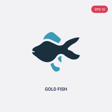 hayvanlar kavramından iki renkli altın balık vektör simgesi. izole b