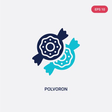 gıda kavramından iki renk polvoron vektör simgesi. izole mavi 