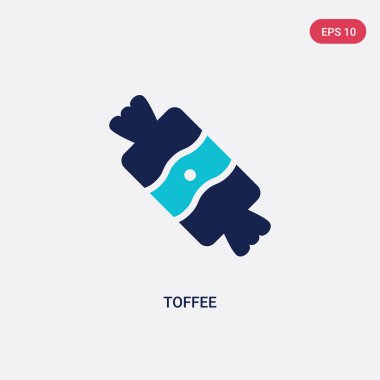 gıda kavramından iki renk toffee vektör simgesi. izole mavi için
