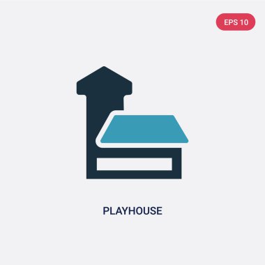 çocuklar ve bebek kavramı iki renkli playhouse vektör simgesi. isol