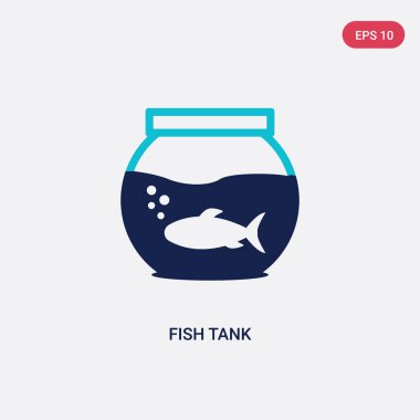 serbest zaman kavramından iki renkli balık tankı vektör simgesi. Izole