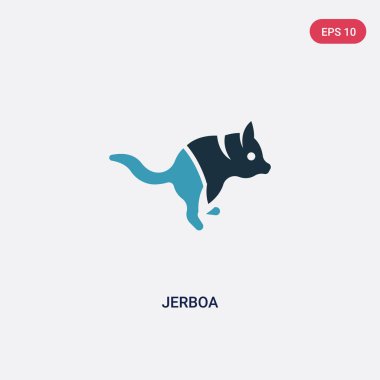 hayvanlar kavramından iki renk jerboa vektör simgesi. izole mavi