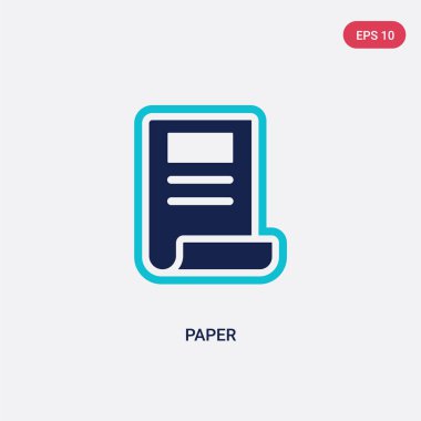 tarih kavramından iki renkli kağıt vektör simgesi. izole mavi 