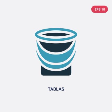 din kavramından iki renk tablas vektör simgesi. izole blu