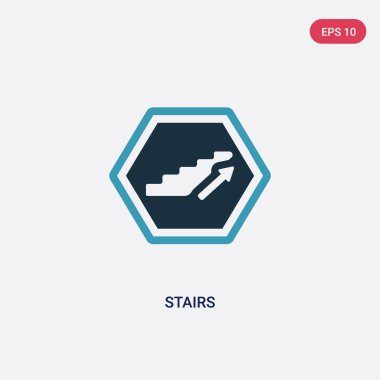 işaretler kavramından iki renkli merdiven vektör simgesi. izole mavi s