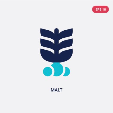 alkol kavramından iki renk malt vektör simgesi. izole mavi m