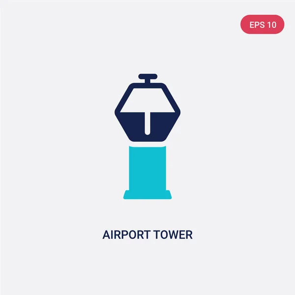 Zweifarbige Flughafen-Tower-Vektor-Ikone vom Flughafenterminal concep — Stockvektor