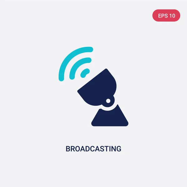 Dos icono de vector de radiodifusión de color del concepto de comunicaciones . — Vector de stock