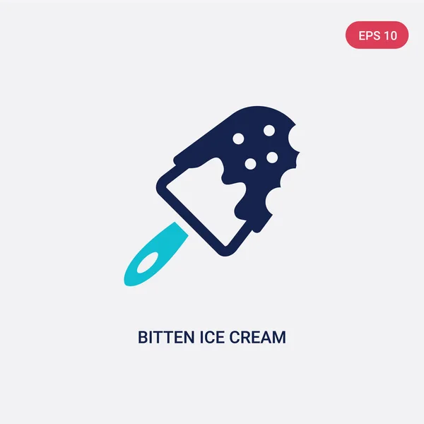 Twee kleur gebeten ijs vector pictogram van Food concept. isolat — Stockvector