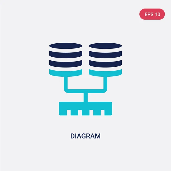 Ícone de vetor de diagrama de duas cores do conceito de big data. bl isolado — Vetor de Stock