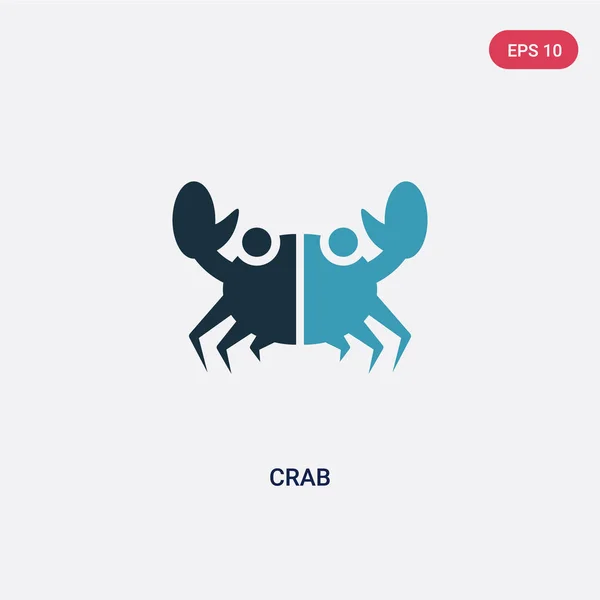 Deux couleur crabe vecteur icône des animaux concept. bleu isolé c — Image vectorielle