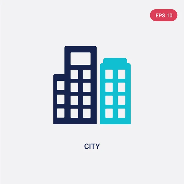 Icône vectorielle de ville à deux couleurs du concept d'éthique. isolé bleu ci — Image vectorielle