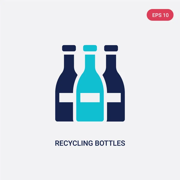 Two color recycling bottles vector icon from food concept. isola — Stockový vektor