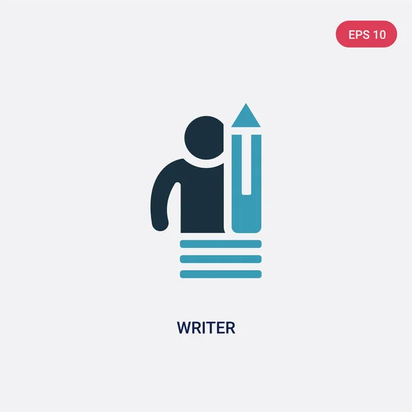 Dos icono de vector de escritor de color del concepto de habilidades de las personas. aislar — Vector de stock