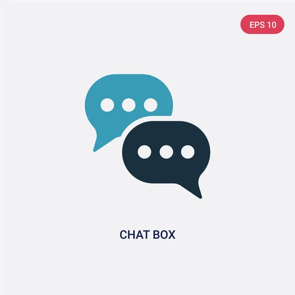 two color chat box vector icon from social concept. isolated blu