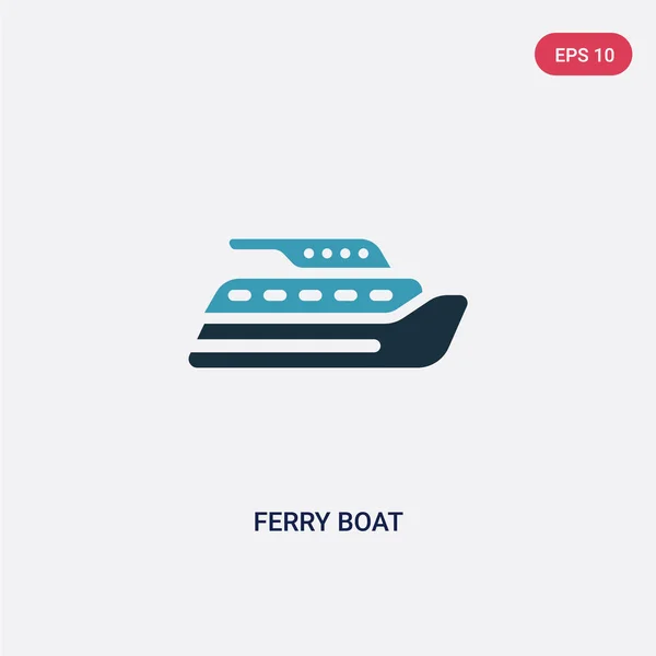 Deux couleur bateau vecteur icône de ferry du concept de transport. est — Image vectorielle