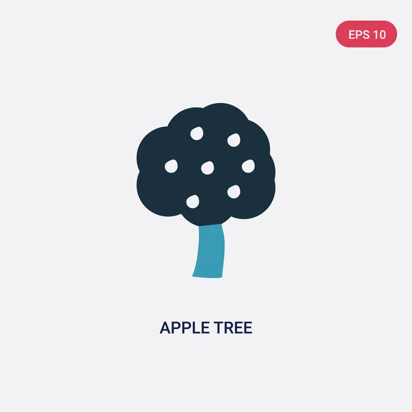 Icono de vector de árbol de manzana de dos colores del concepto de temporada. aislado b — Vector de stock