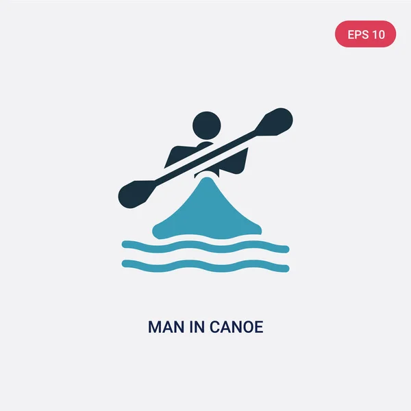 two color man in canoe vector icon from sports concept. isolated