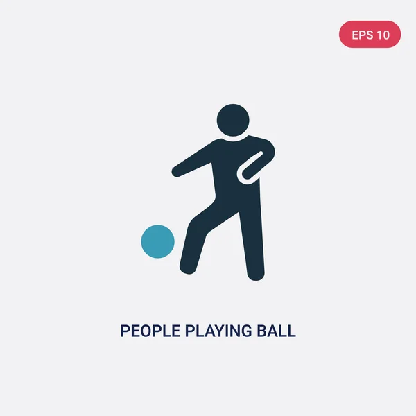 Två färg människor som spelar bollen vektor ikon från Fritidsspel — Stock vektor