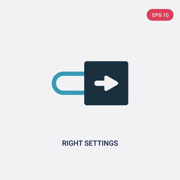Δύο χρώμα δεξιά ρυθμίσεις διανυσματικά εικονίδιο από την έννοια του περιβάλλοντος εργασίας χρήστη — Διανυσματικό Αρχείο