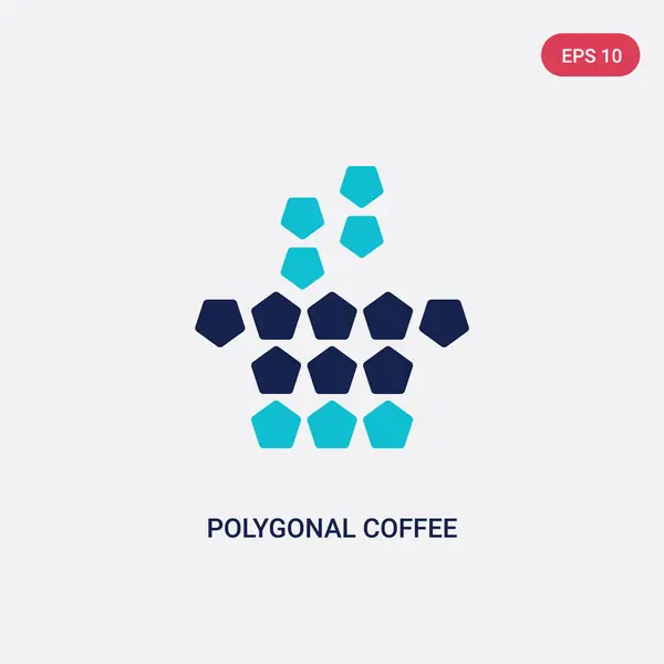 Dos colores poligonales taza de café icono vectorial de concepto de geometría — Archivo Imágenes Vectoriales