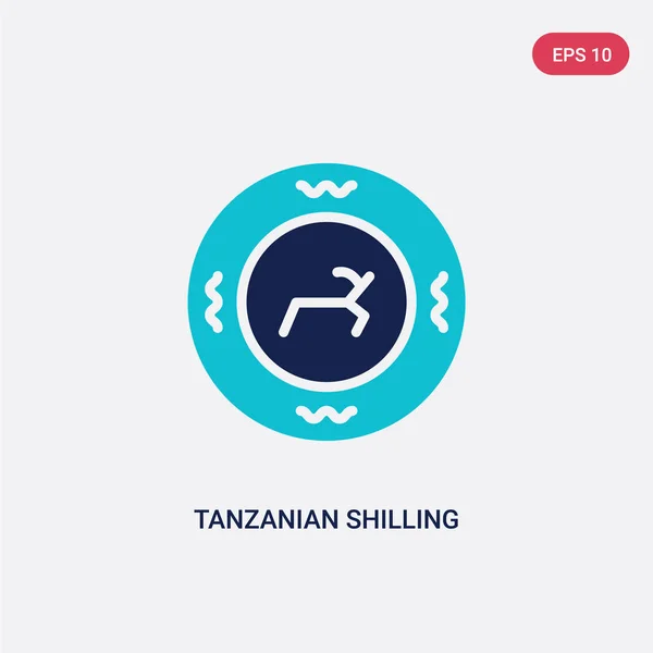 Deux couleur tanzanienne icône vectorielle shilling de concept afrique. est — Image vectorielle
