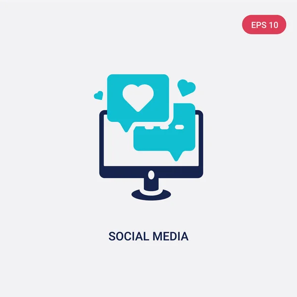 Icône vectorielle de médias sociaux à deux couleurs du concept d'économie numérique . — Image vectorielle