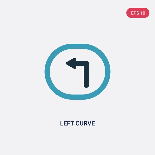 Twee kleur links curve vector pictogram van gebruikersinterface concept. Is — Stockvector