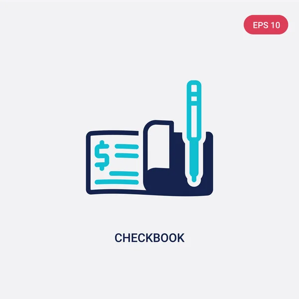 Dos iconos de vector de chequera de color del concepto de economía digital. es — Archivo Imágenes Vectoriales