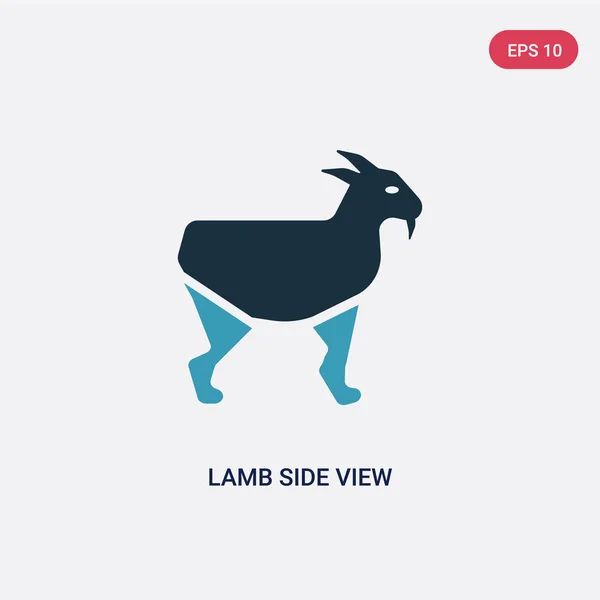 Deux couleur agneau vue de côté icône vectorielle des animaux concept. isola — Image vectorielle
