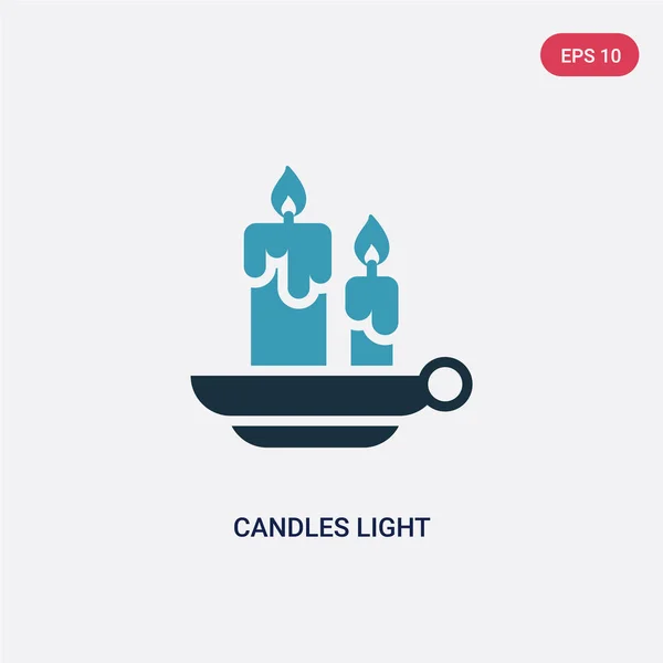 Dos velas de color icono de vector de luz del concepto de seguridad. isola — Vector de stock
