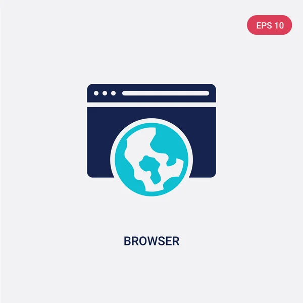 Ícone de vetor de navegador de duas cores do blogueiro e influenciador — Vetor de Stock