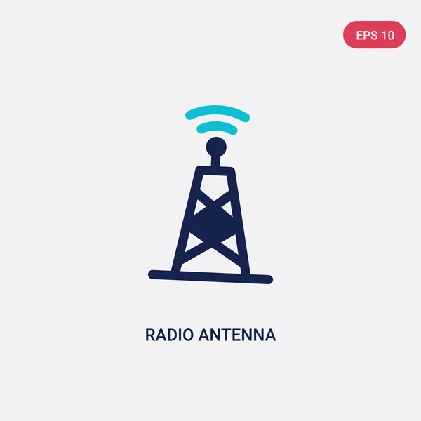 Icona vettoriale antenna radio a due colori dal concetto di comunicazione . — Vettoriale Stock