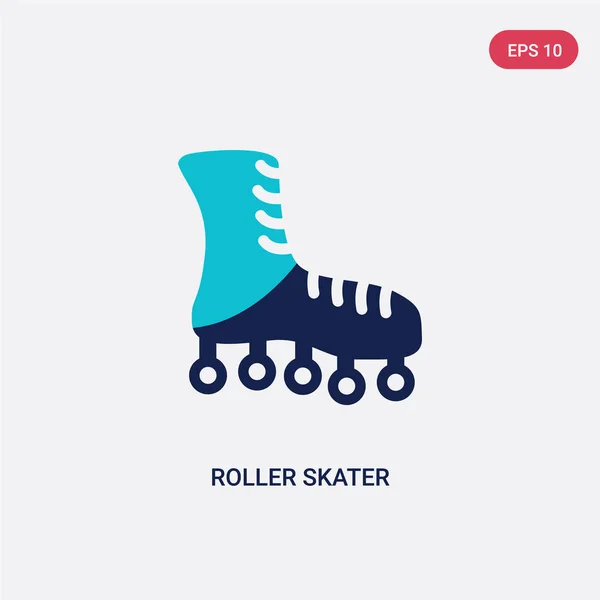 Ícone de vetor de patinador de rolo de duas cores do conceito de moda. isolato — Vetor de Stock
