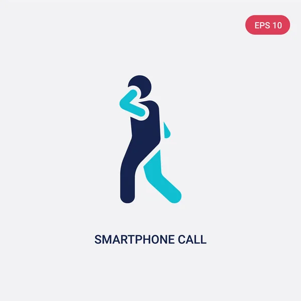Ícone de vetor de chamada de smartphone de duas cores do conceito de humanos. isola — Vetor de Stock