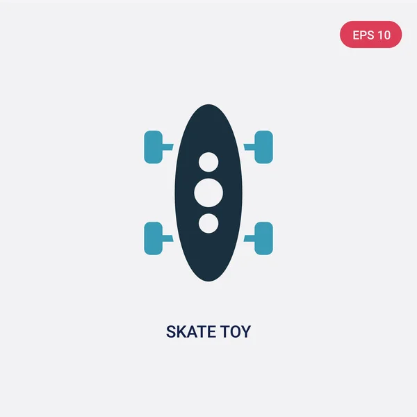 おもちゃのコンセプトから2色のスケートおもちゃのベクトルアイコン。孤立した青 — ストックベクタ