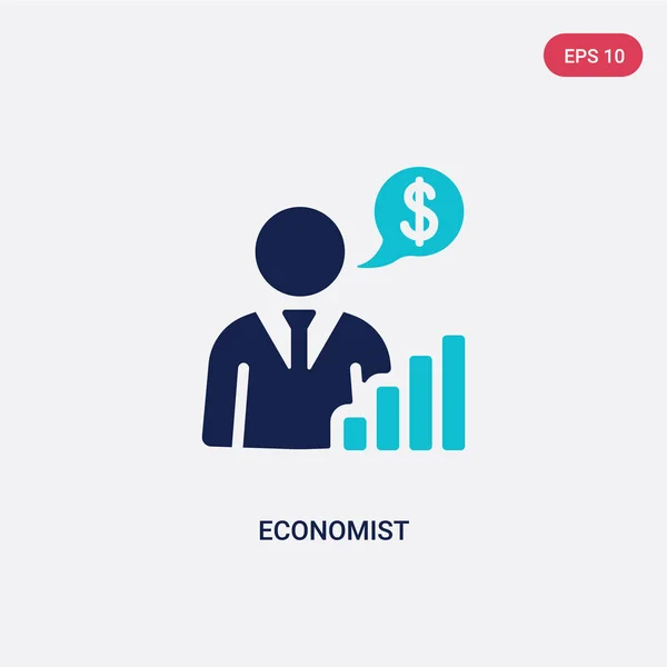 Twee kleur econoom vector pictogram van cryptogeld economie conc — Stockvector