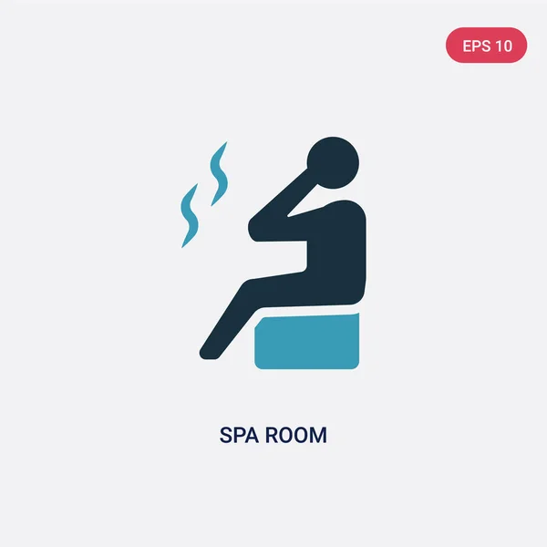Dos colores de la sala de spa icono de vectores de formas concepto. blu aislado — Archivo Imágenes Vectoriales