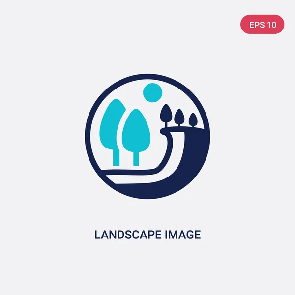 Icono de vector de imagen de paisaje de dos colores del concepto de ecología. isol — Vector de stock