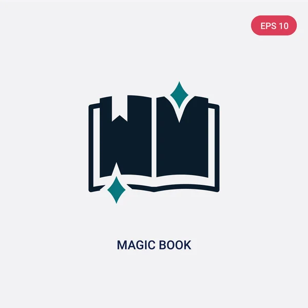 魔法の概念から2色の魔法の本のベクトルアイコン。孤立した bl — ストックベクタ