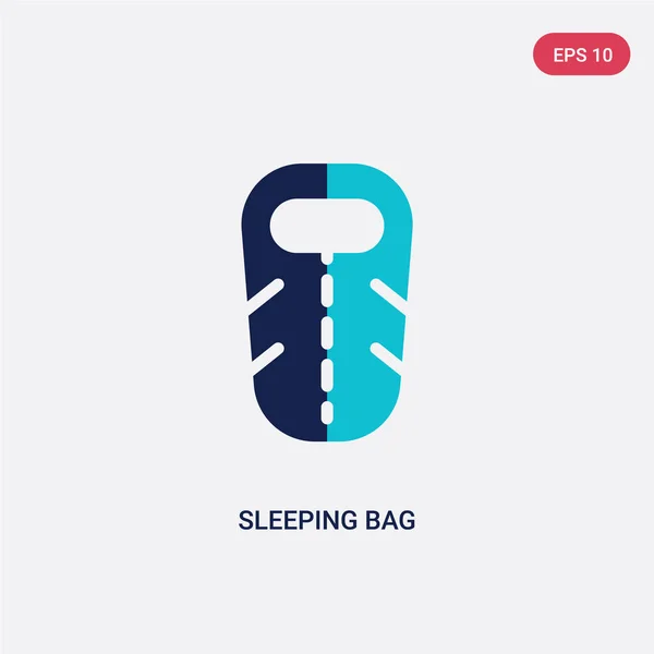 Ícone de vetor de saco de dormir de duas cores do conceito de acampamento. isolar —  Vetores de Stock