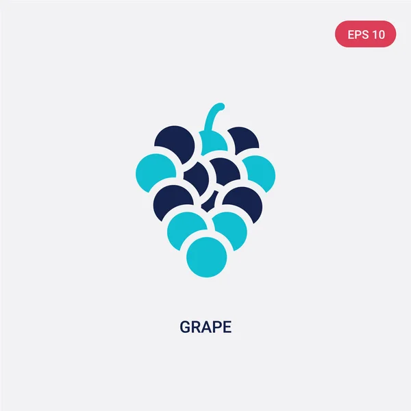 Ícone de vetor de uva de duas cores do conceito de frutas. azul isolado g — Vetor de Stock
