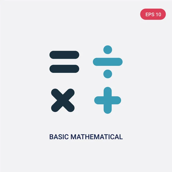 Dos iconos vectoriales matemáticos básicos de color del concepto de signos. ISO — Vector de stock