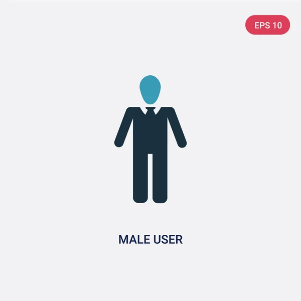 Icono de vector de usuario masculino de dos colores del concepto de personas. aislado bl — Vector de stock