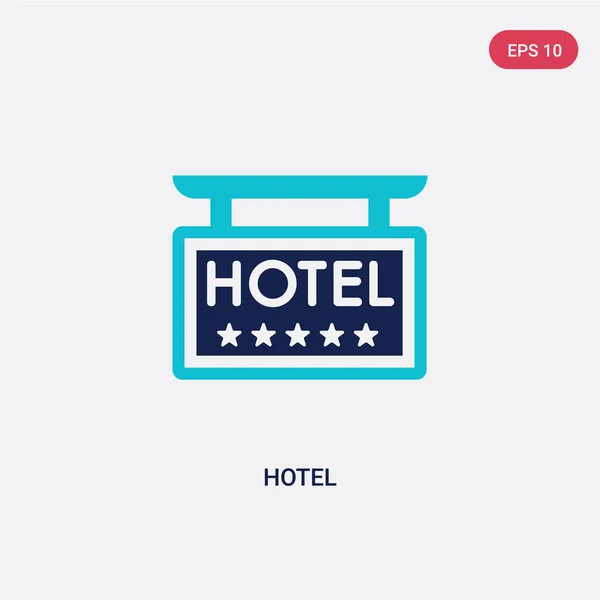 Two color hotel vector icon from  concept. isolated blue hotel v — Stock Vector