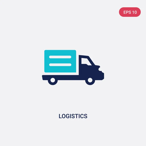 Ícone de vetor de logística de duas cores da entrega e conce logístico — Vetor de Stock