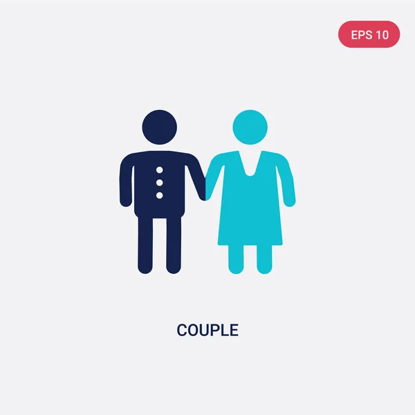 两色夫妇矢量图标从爱和婚礼的概念。隔离 — 图库矢量图片